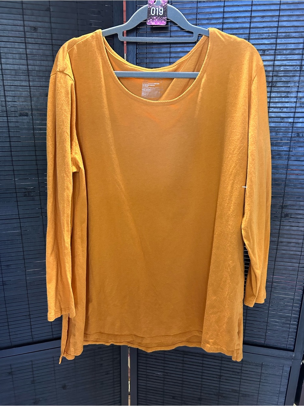 Terra & Sky Mustard Long Sleeve Scoop Neck Top